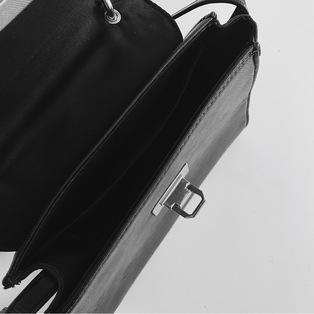 BCBGeneration Black Faux Leather Crossbody Bag Purse - Picture 4 of 4